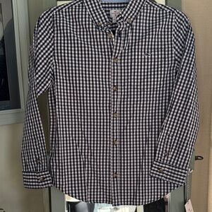 Vineyard Vines Navy and White Gingham Shirt